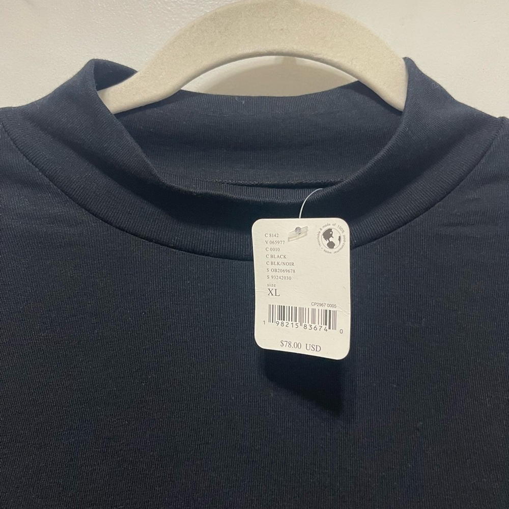 NWT $78 Free People Beach Black Mock Turtleneck Size XL